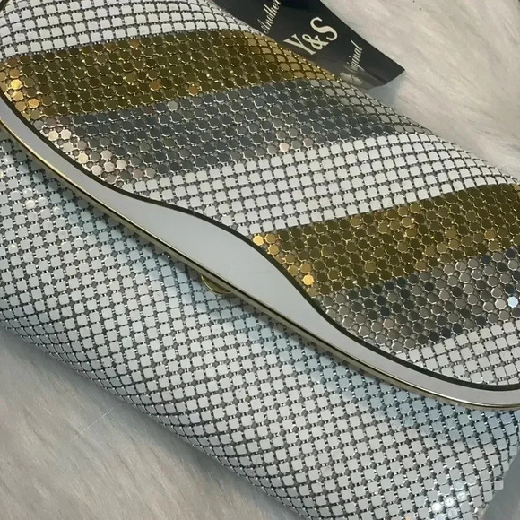 Vintage DEADSTOCK Another Y&S Original Metallic‎ Mesh/Chainmail Crossbody Clutch - Picture 5 of 10